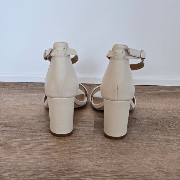 Quince Italian Leather Bone Block Heel 65mm Women’s Size 8 MSRP $70 New In Box - Picture 6 of 14